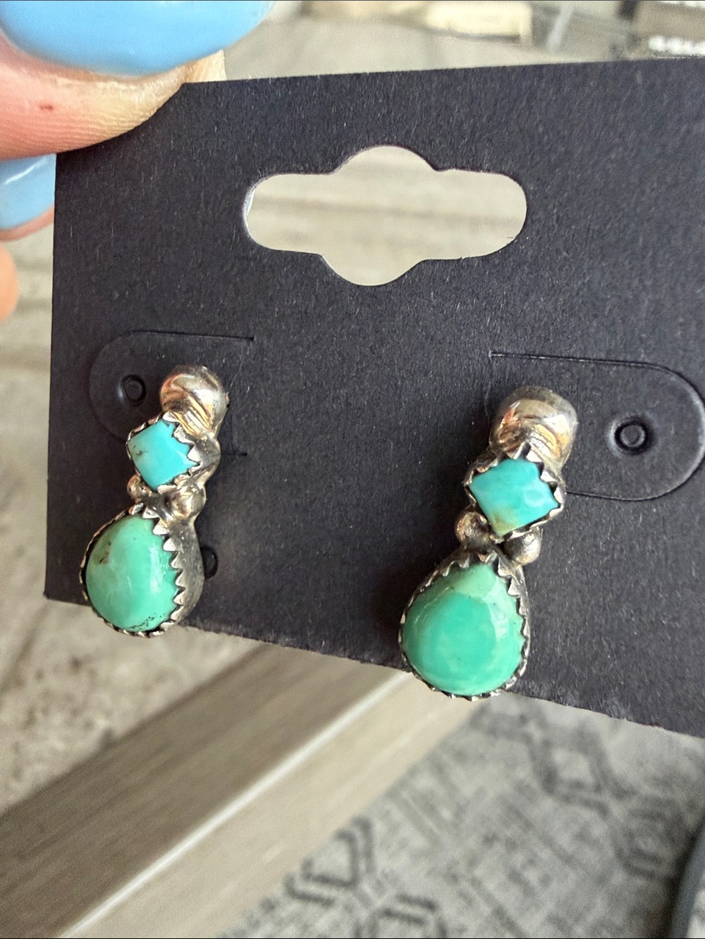 Turquoise Teardrop Earrings - Women Jewelry - Picture 4 of 4